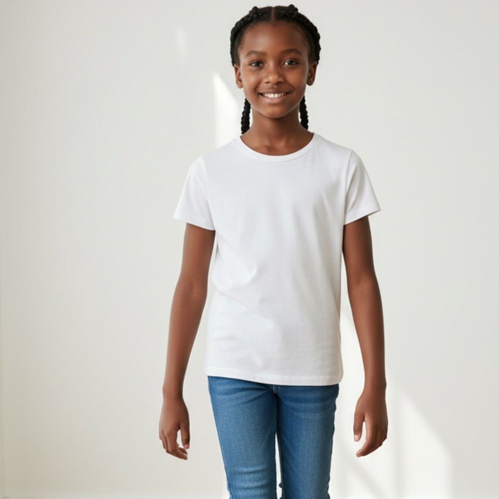 NWT BOAST Girls White Short Sleeve Dry Wicking Tee Shirt  - Size Medium